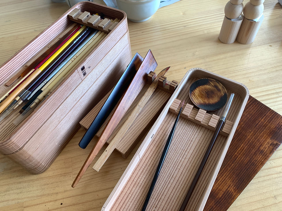 Kintsugi tool box, kintsugi tools and material