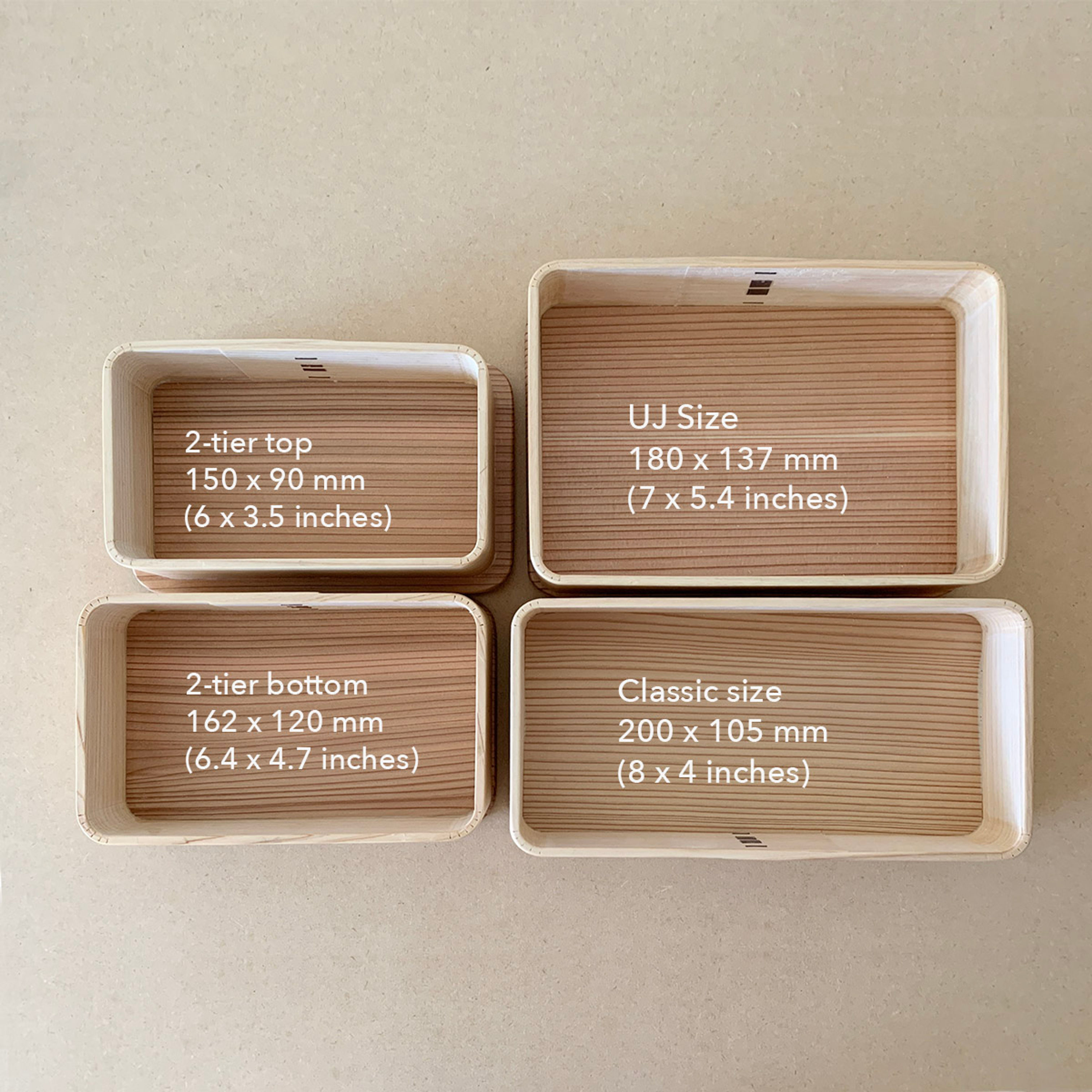 Rectangular Stacking Bent Wood Bento Box (2T-KK) | Goenne