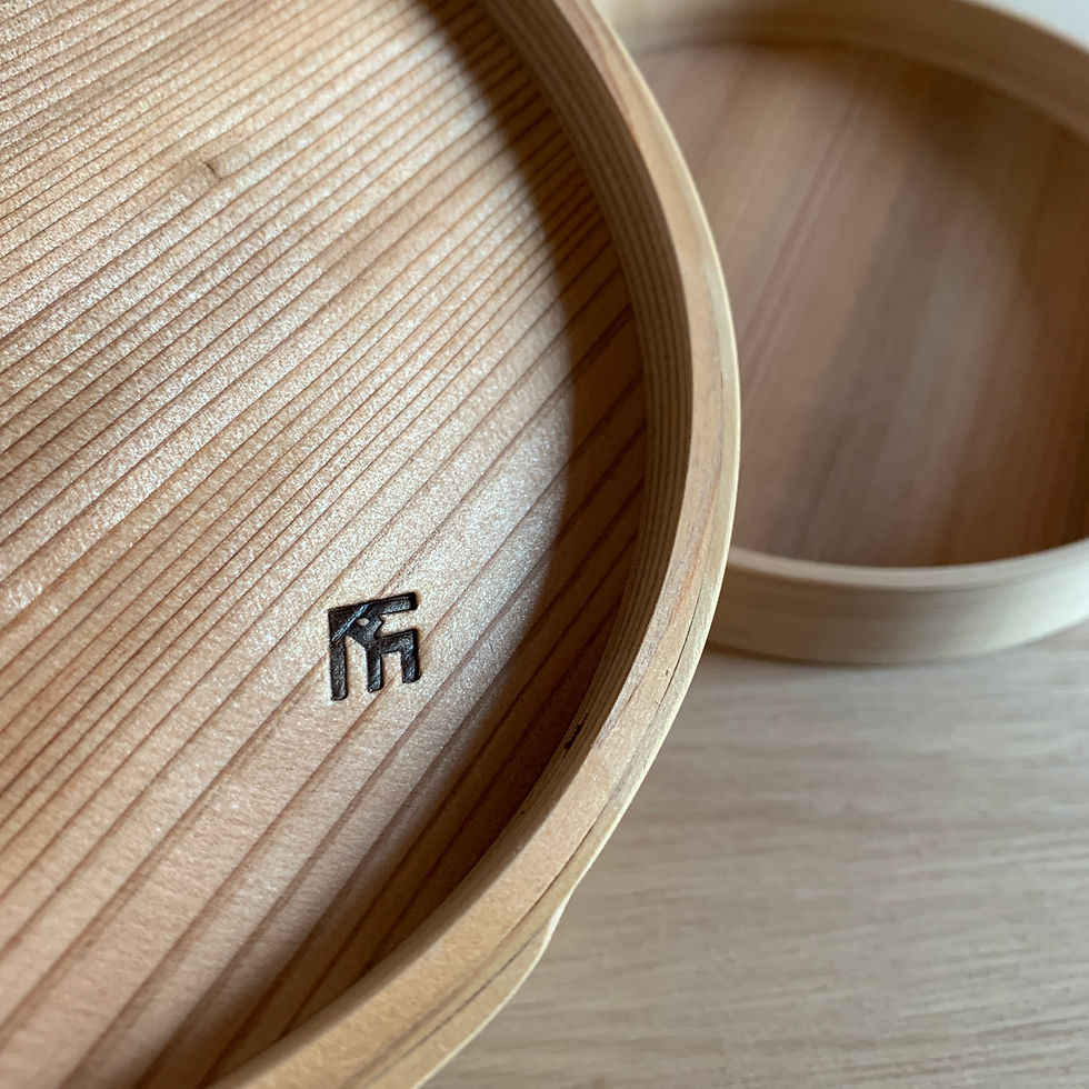 Miniature : Seau à riz en bois courbé en cèdre -M