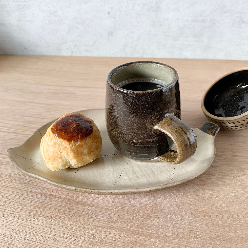 Thumbnail: japanese pottery, acorn, Japanese ceramics, nature-inspired, hand-thrown pottery, pottery set, coffee cup, pottery gift set