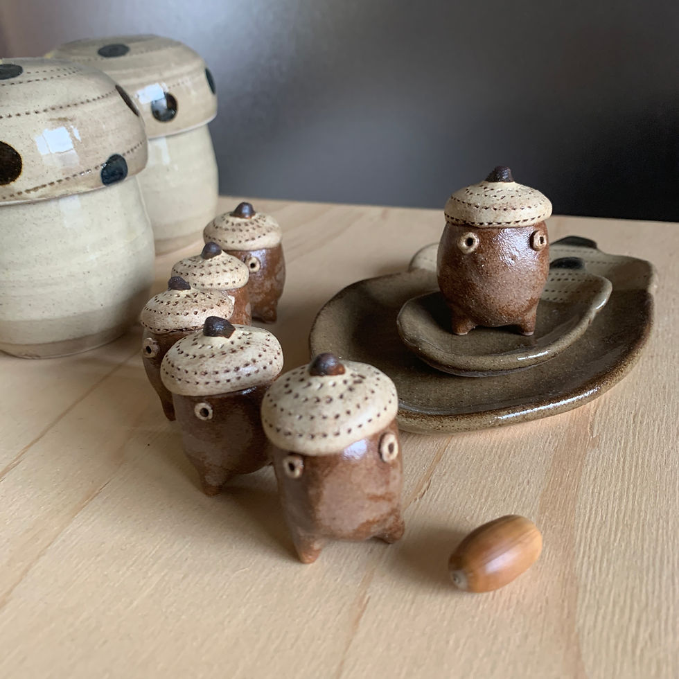 Miniature : ACORN FAIRY Coffret cadeau en céramique faite à la main