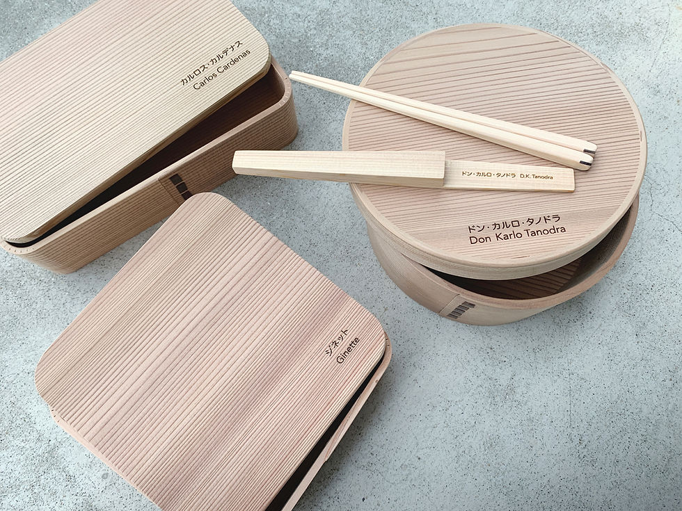 Miniature : personalized gift, customization, name engraving, customized gift, Japan wood bento box