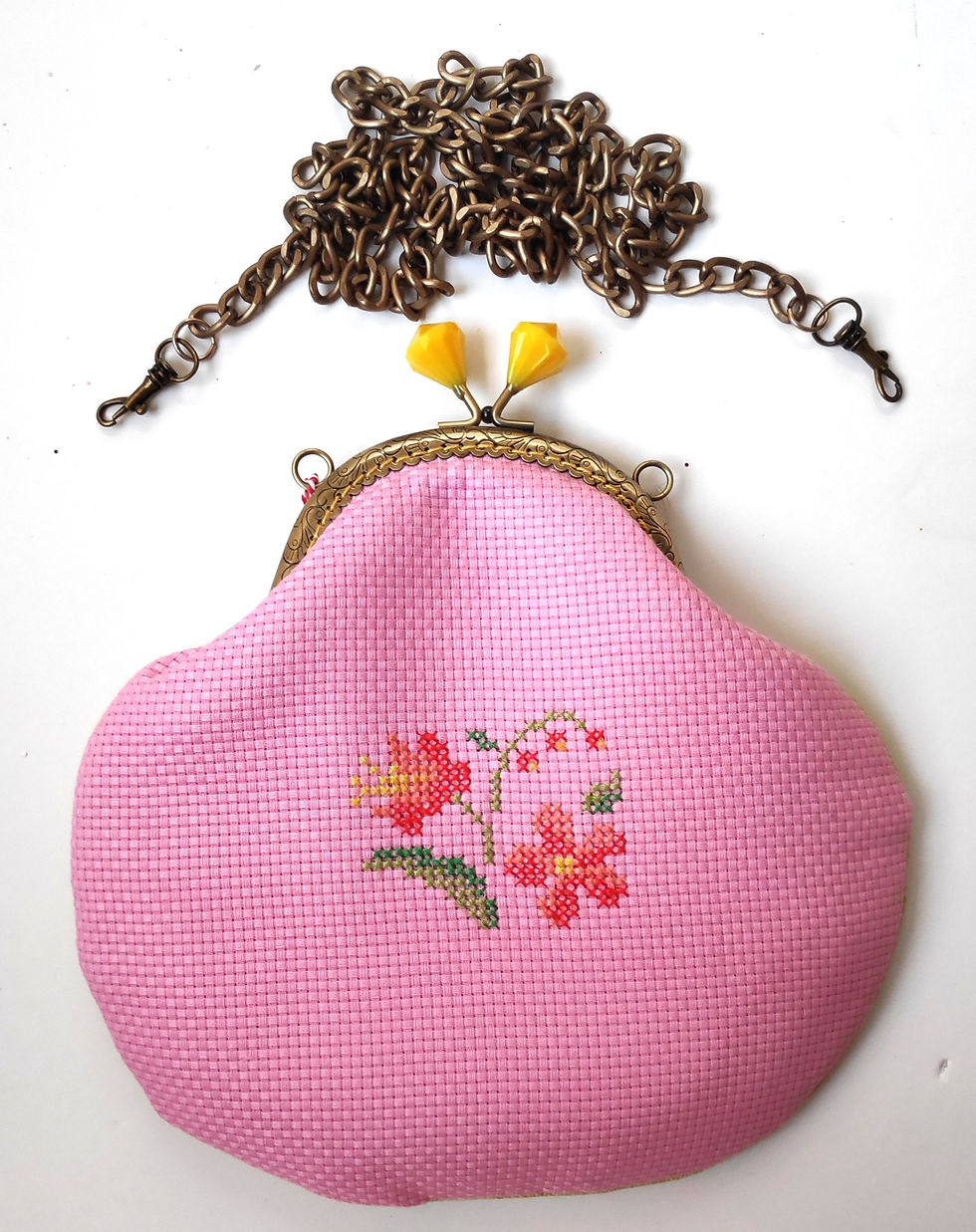 Thumbnail: Flowery pink clutch bag