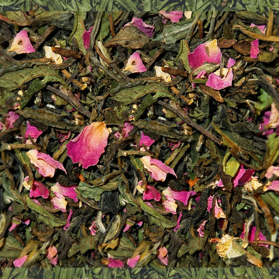 Jasmine - White Tea, a premium herbal tea made with Pai Mu Tan, Jasmine Green Sencha, Rosebuds. Crafted by Mondepice.