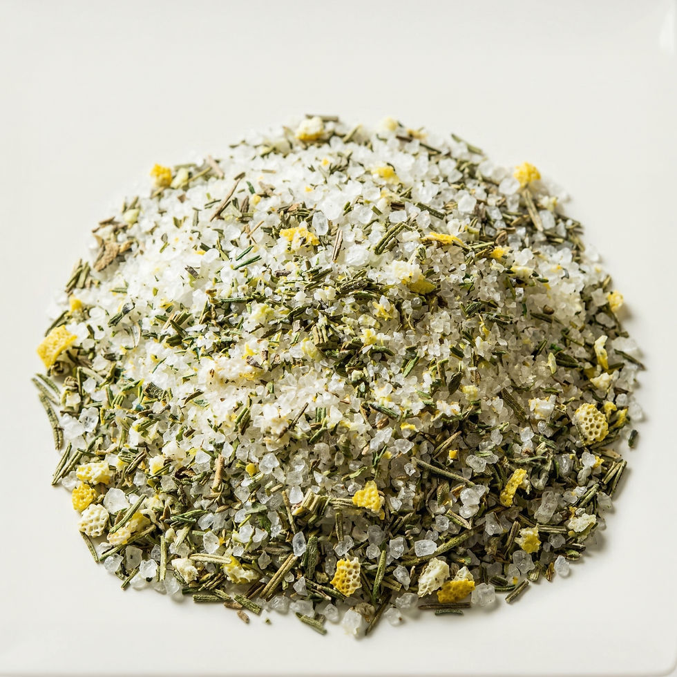 Tuscan Salt, a premium blend made with : Sea salt, garlic, parsley, Aleppo pepper, chili flakes, za’atar. Crafted by Mondepic