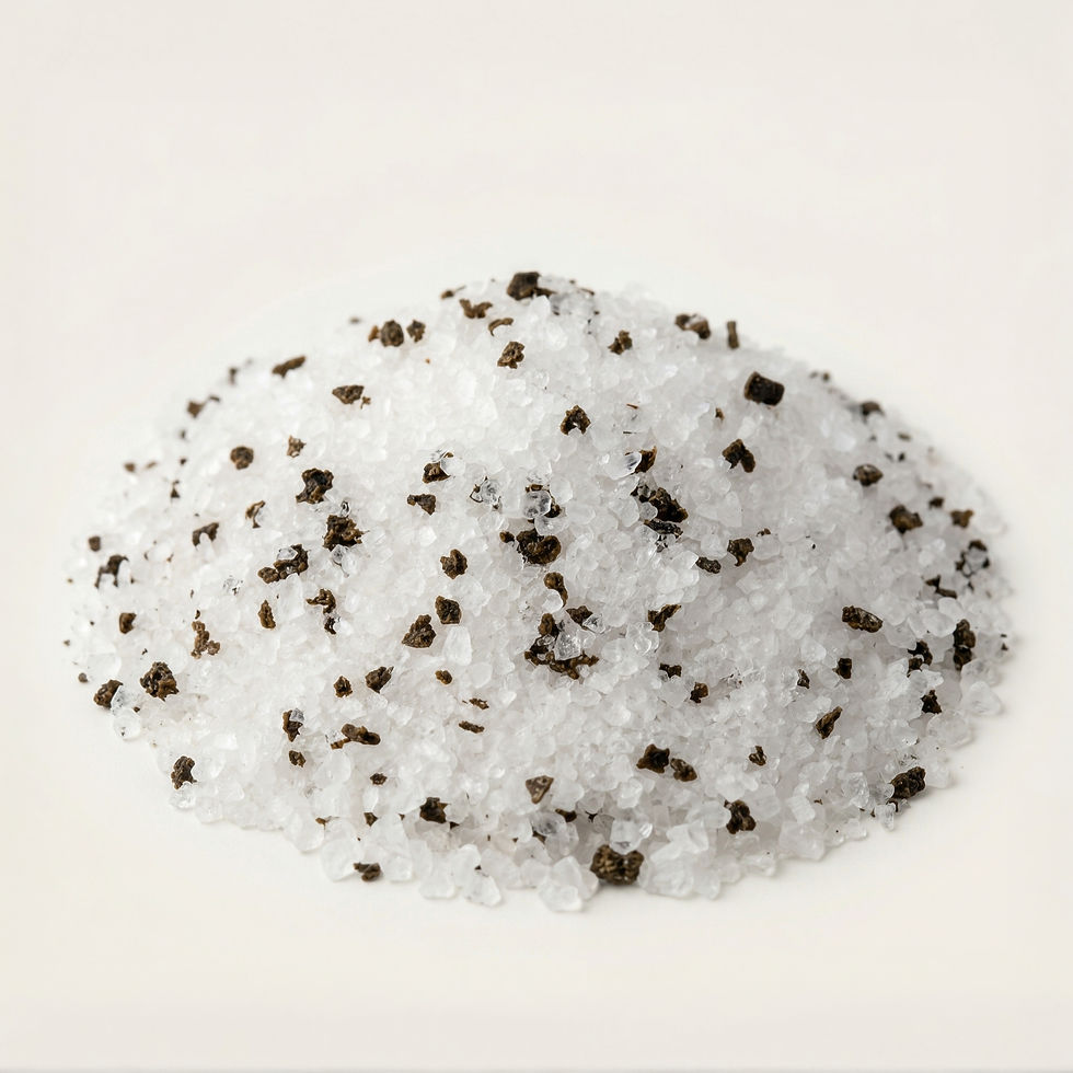 Truffle Salt, a premium blend made with : Sea salt, Italian black truffle. Crafted by Mondepice.