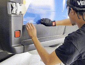 Vinyl Wall Wrap being installed