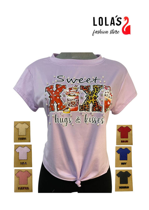 Blusa con perla xoxo