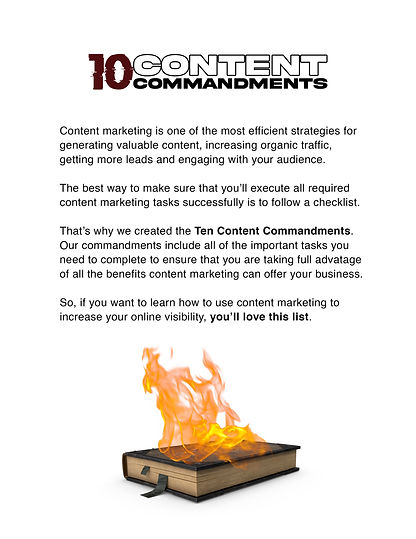 Ten Content Commandment graphic.
