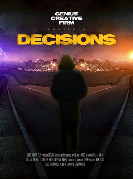 Movie poster our designed team created for Short content Decisions.