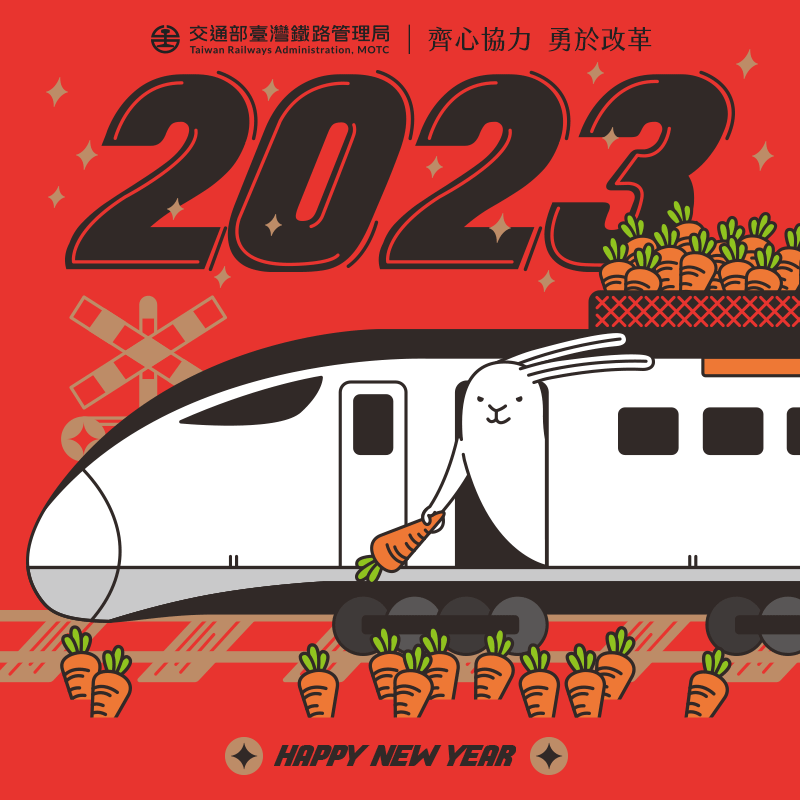 2023臺鐵兔年動態賀卡