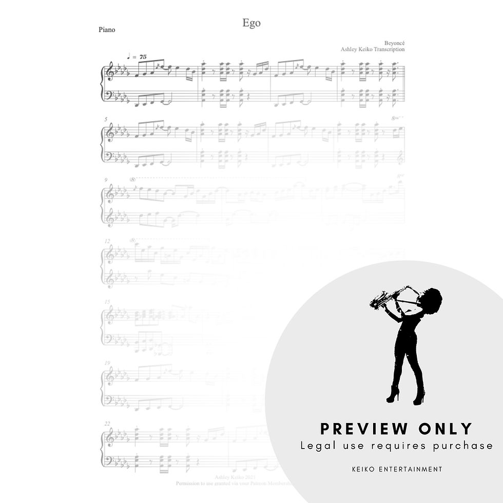 Thumbnail: "Ego" Sheet Music - Piano Part