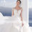 Thumbnail: EVALOVE Luxury Scoop Neck Beading Button A-Line Wedding Dress Gorgeous Full Sle