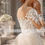 Thumbnail: EVALOVE Romantic Scoop Neck Long Sleeve A-Line Wedding Dress Luxury Beading Lace