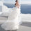 Thumbnail: EVALOVE Luxury Scoop Neck Beading Button A-Line Wedding Dress Gorgeous Full Sle