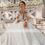 Thumbnail: EVALOVE Romantic Scoop Neck Long Sleeve A-Line Wedding Dress Luxury Beading Lace