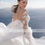 Thumbnail: EVALOVE Luxury Scoop Neck Beading Button A-Line Wedding Dress Gorgeous Full Sle