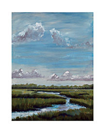 Impressionist marsh painting from art workshops Bluffton SC