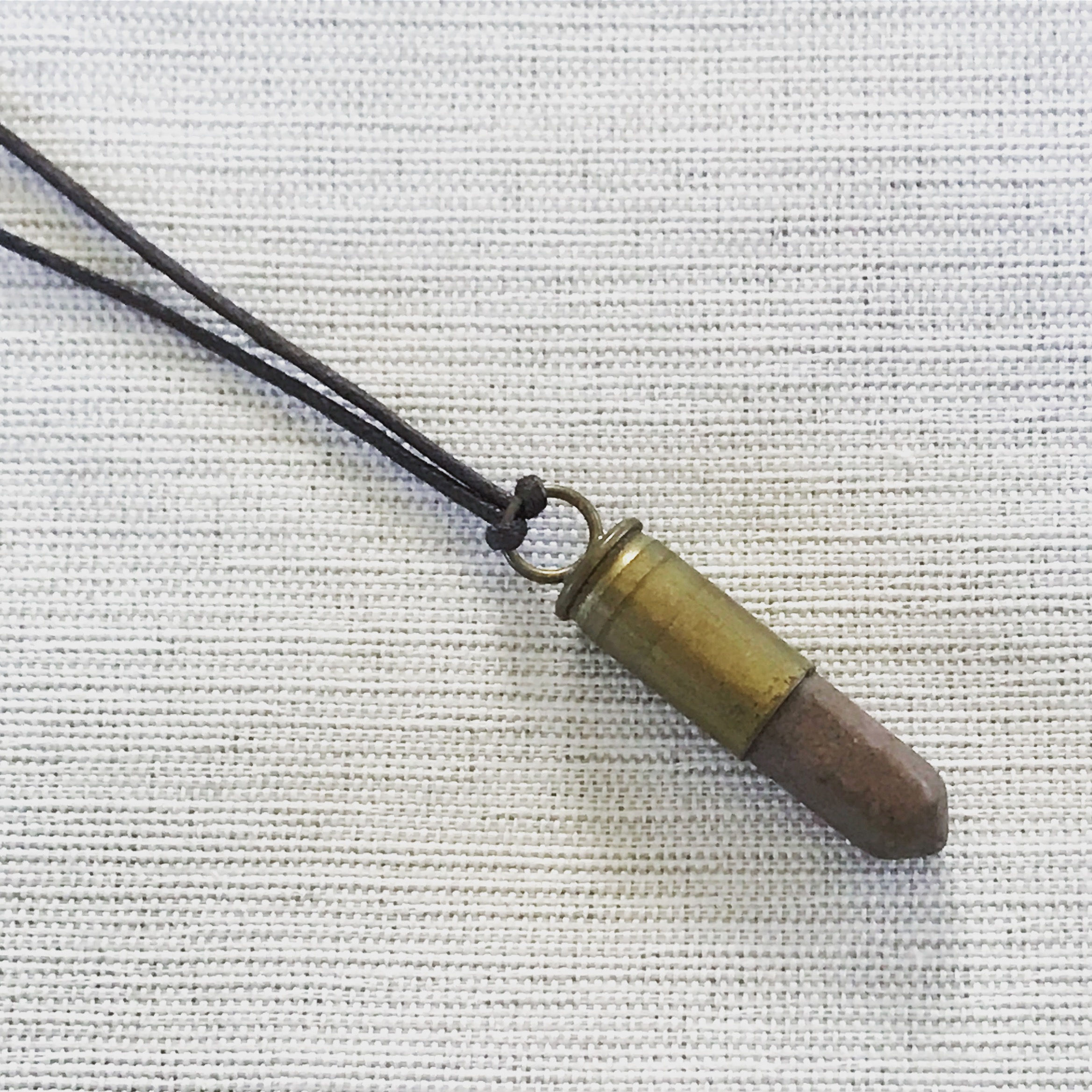 recycled brass agate bullet necklace