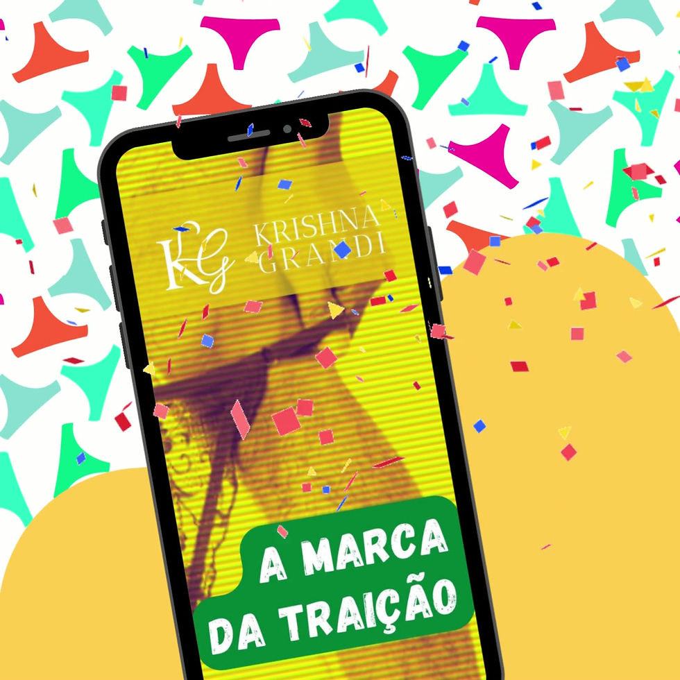 calcinhas ao fundo com um celular em primeiro plano com a capa do conto de comédia a marca da traição