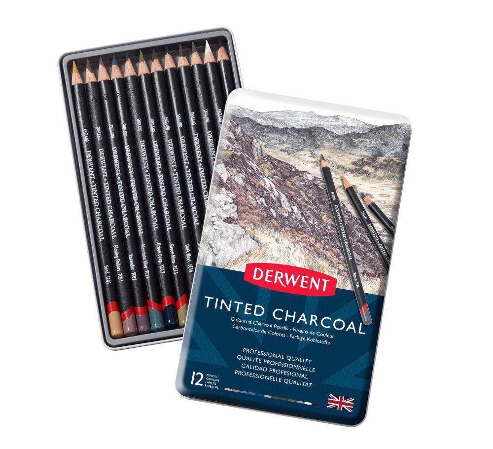 Derwent Tinted Charcoal Pencils 12 set