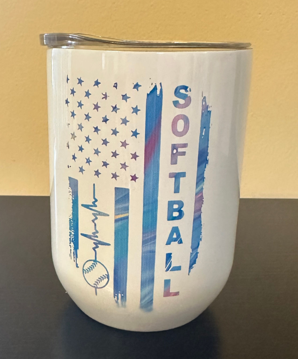 Softball Wine Tumbler
