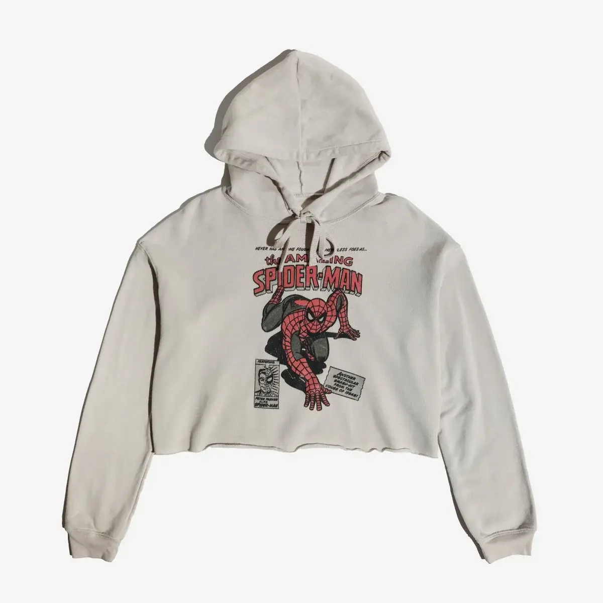 Marvel Spider-Man Kadın Crop Kapüşonlu Sweatshirt