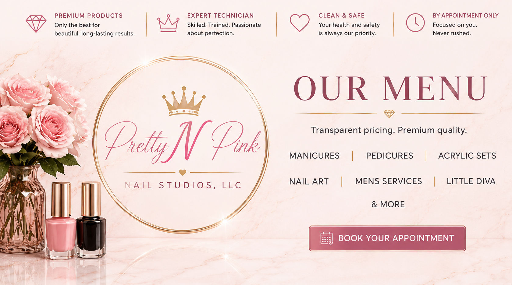 PRETTY N PINK NAIL STUDIO MENU