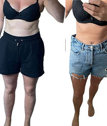 6 weeks into her Sculpt with Sarah K transformation- female client progress showing fat loss, & muscle definition 