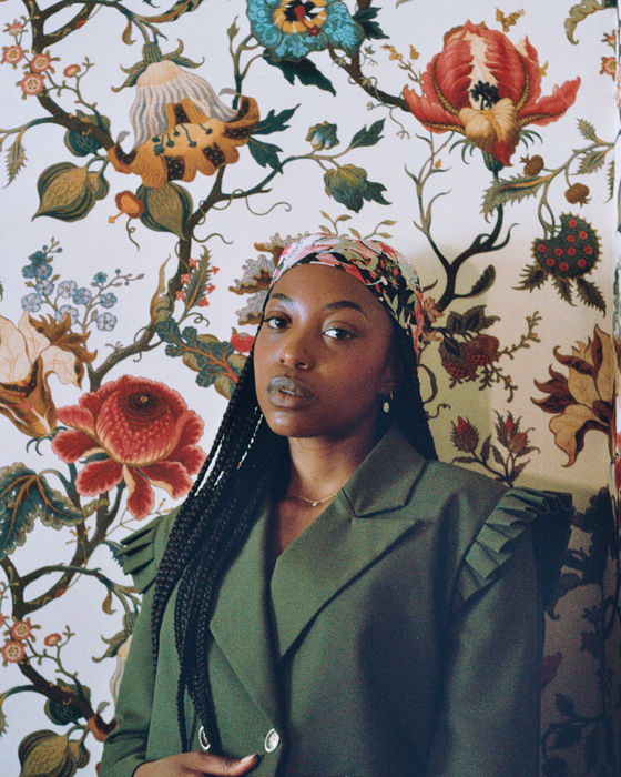Portrait floral, foulard
