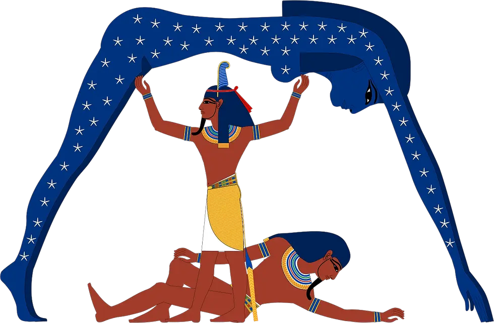 Geb, Nut and Shu ancient egypt