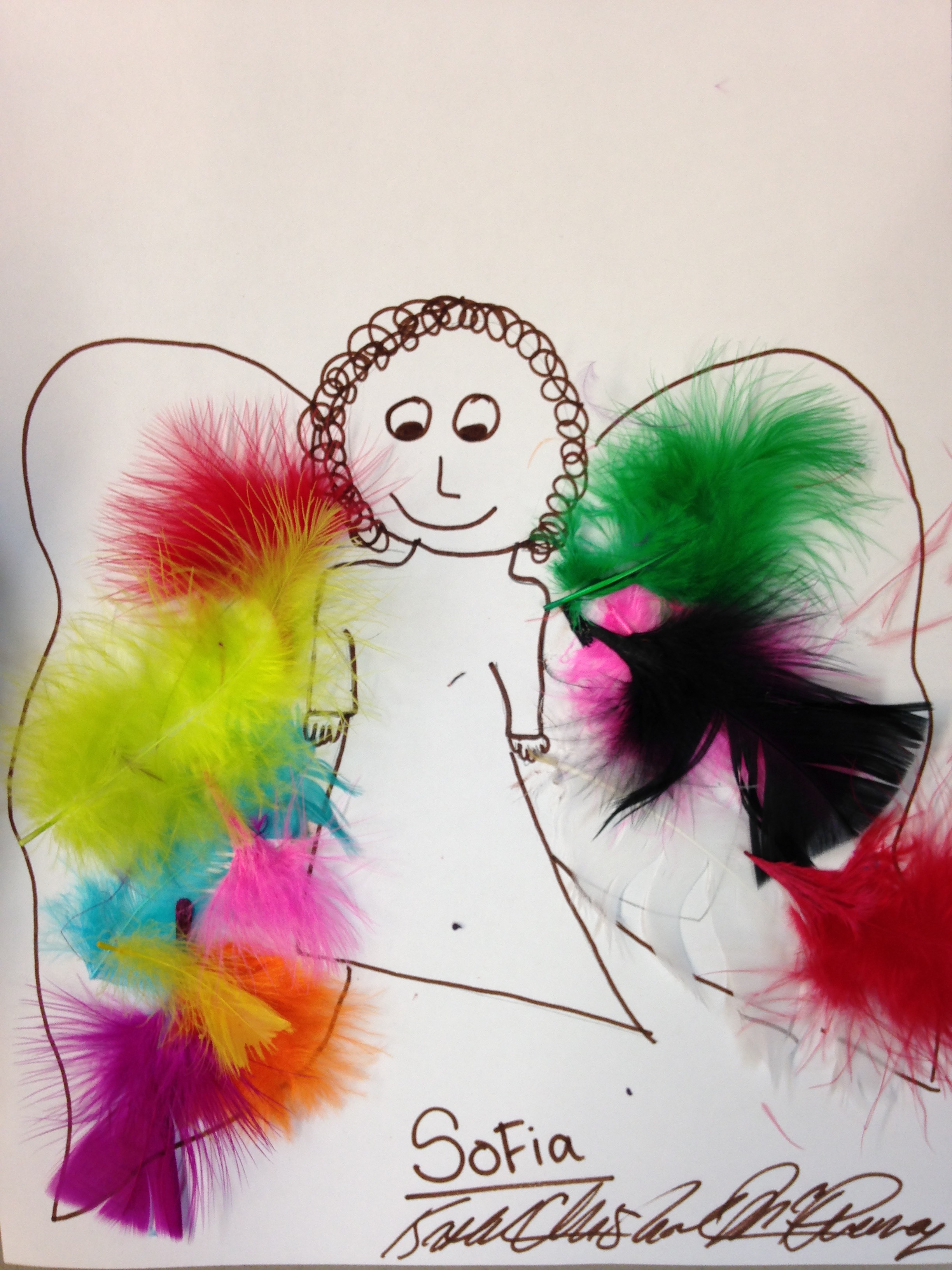 ANGEL WITH COLORFUL FEATHERS