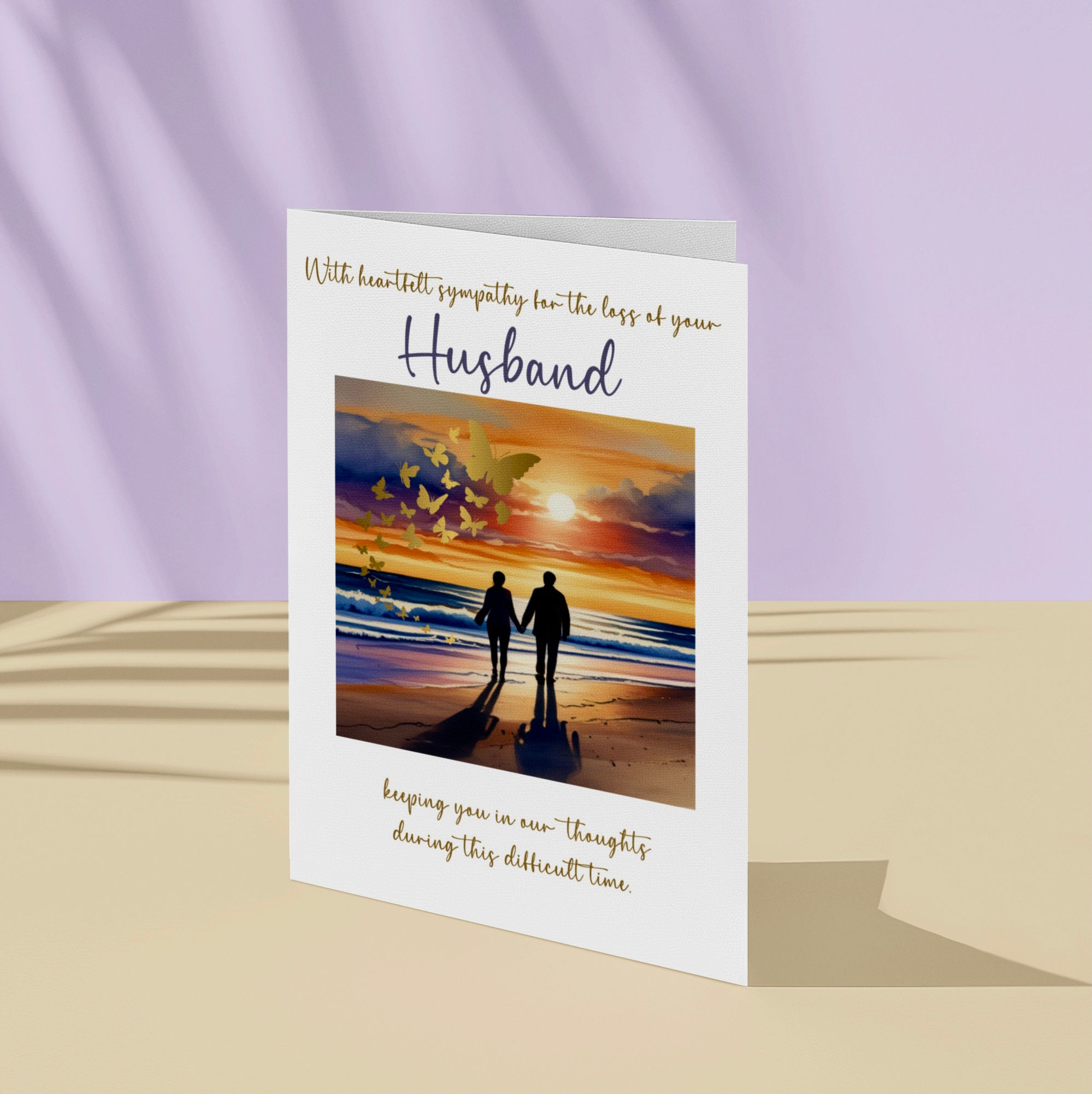 Loss of husband bereavment card 5 x 7