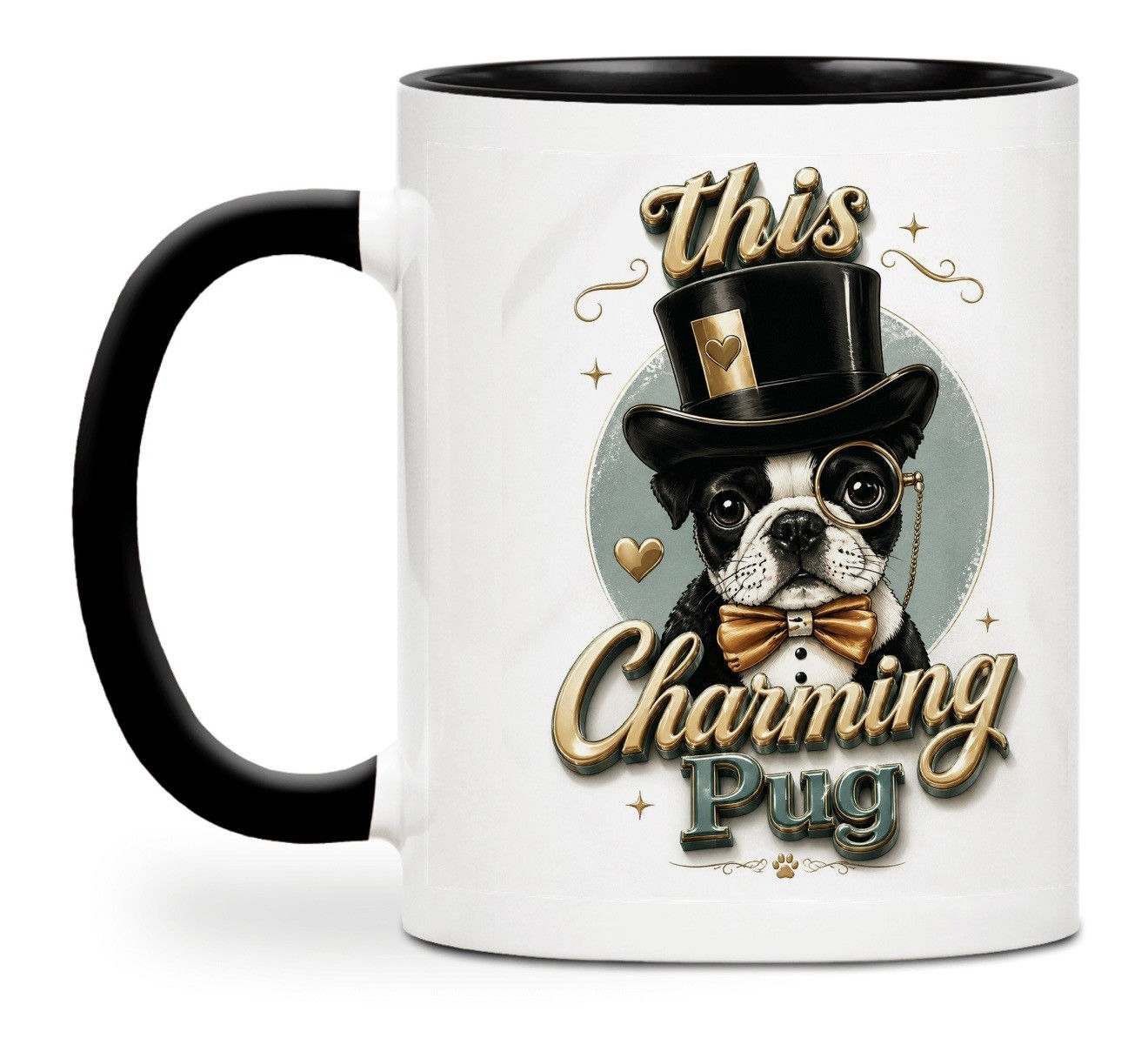 Charming pug ceramic mug