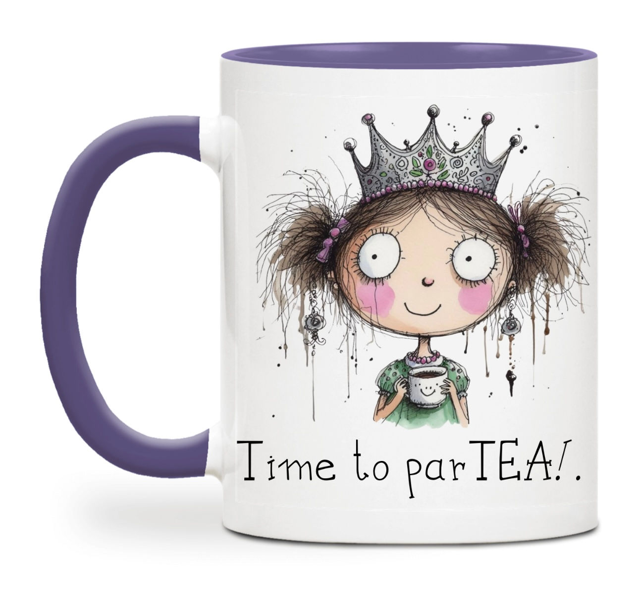 Quirky princess time to parTea ceramic mug