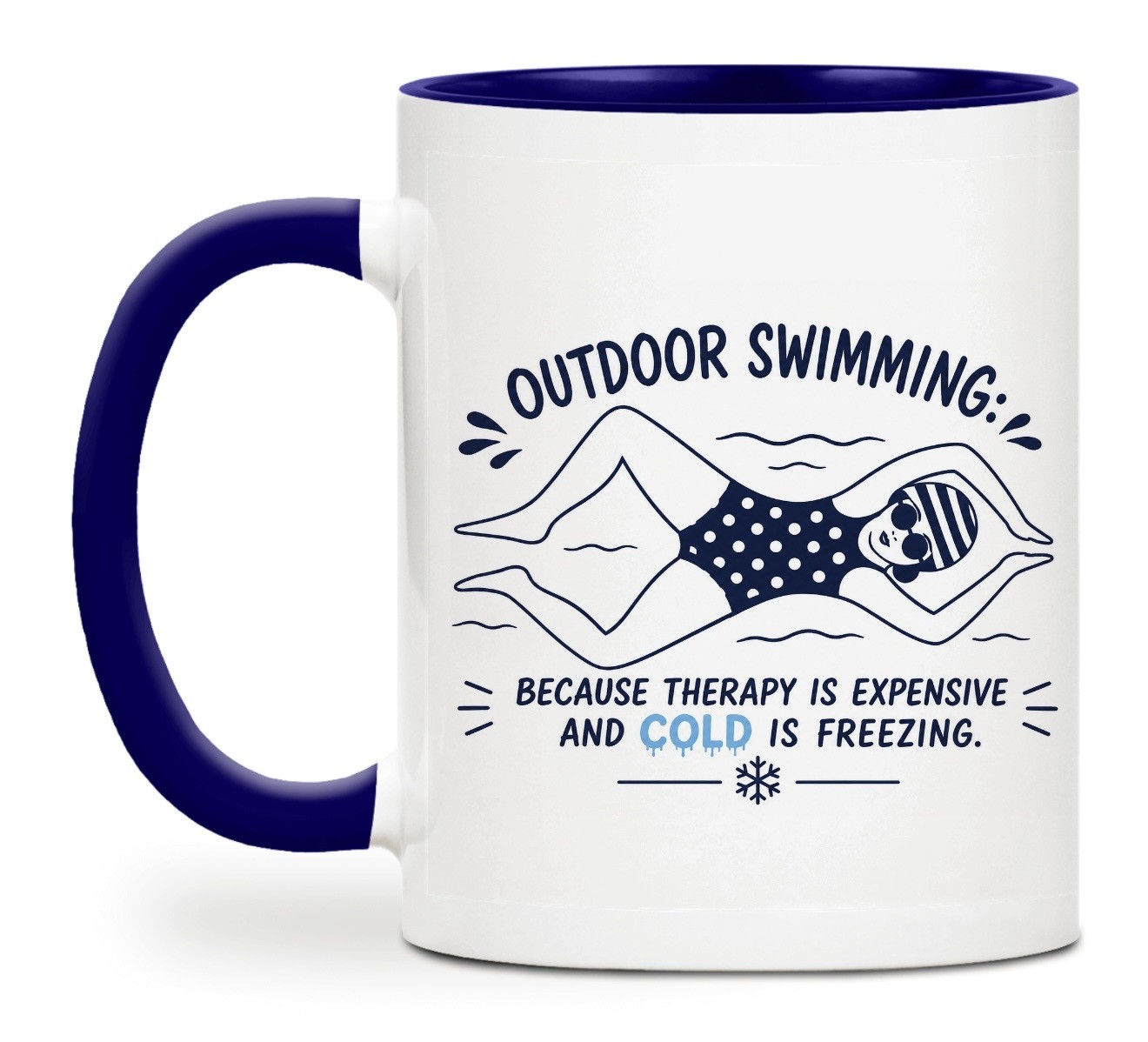 Outdoor swimming is cold mug