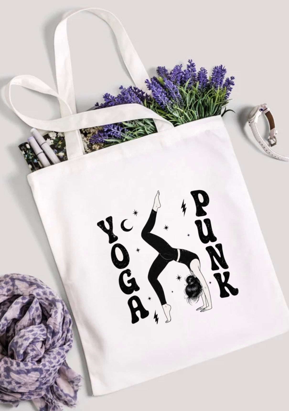Yoga punk tote bag
