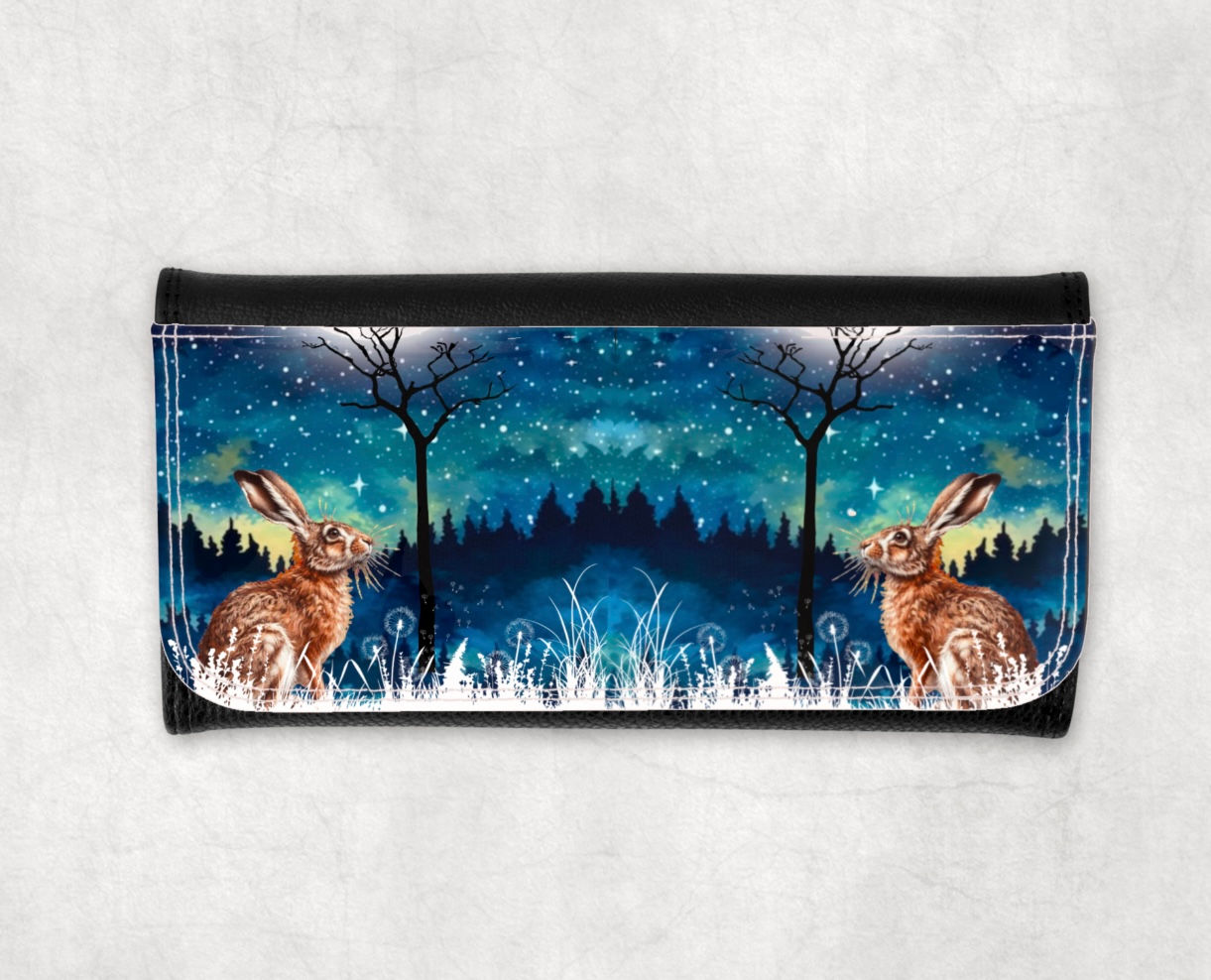 Moonlit hare design purse