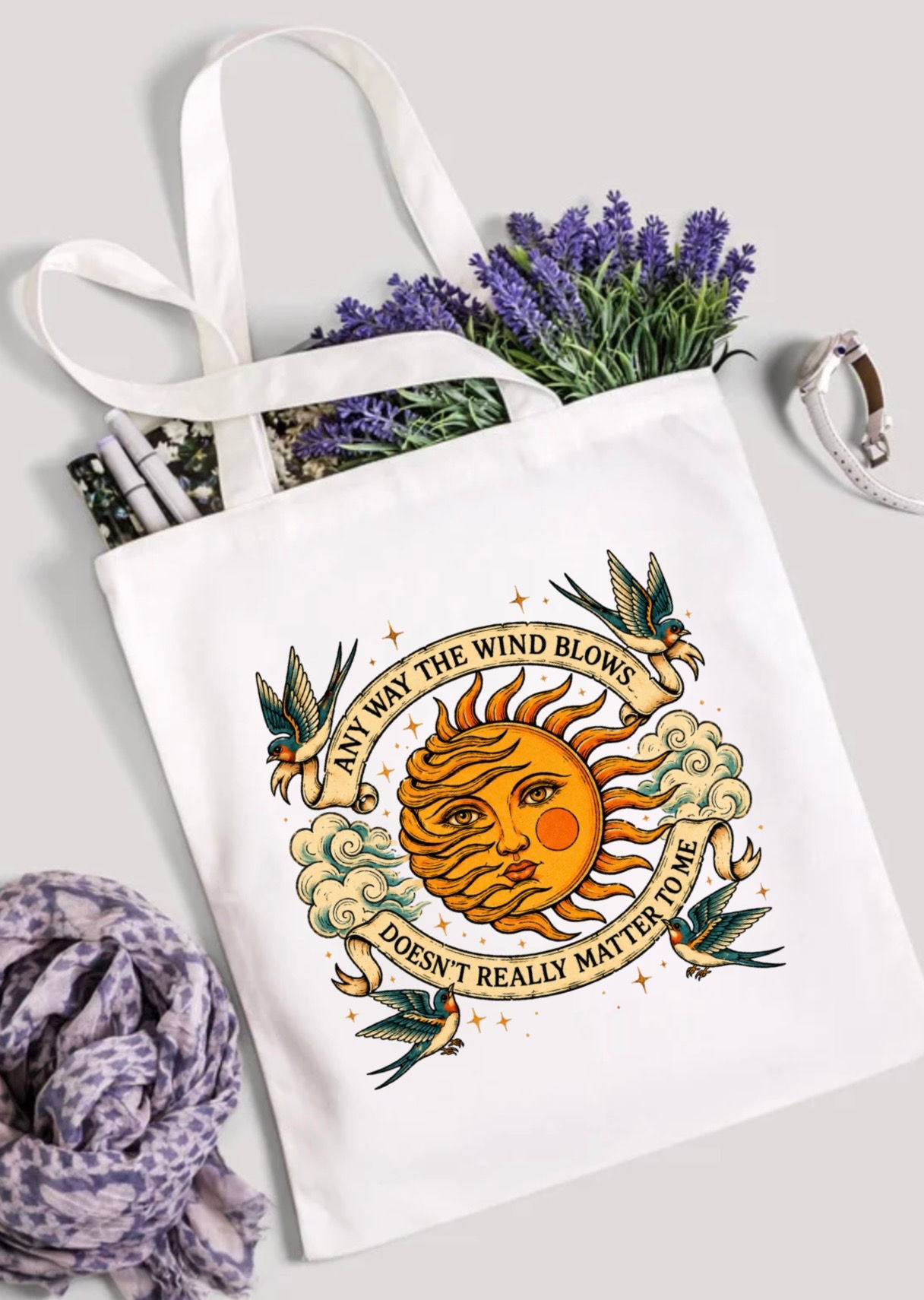Any way the wind blows tote bag