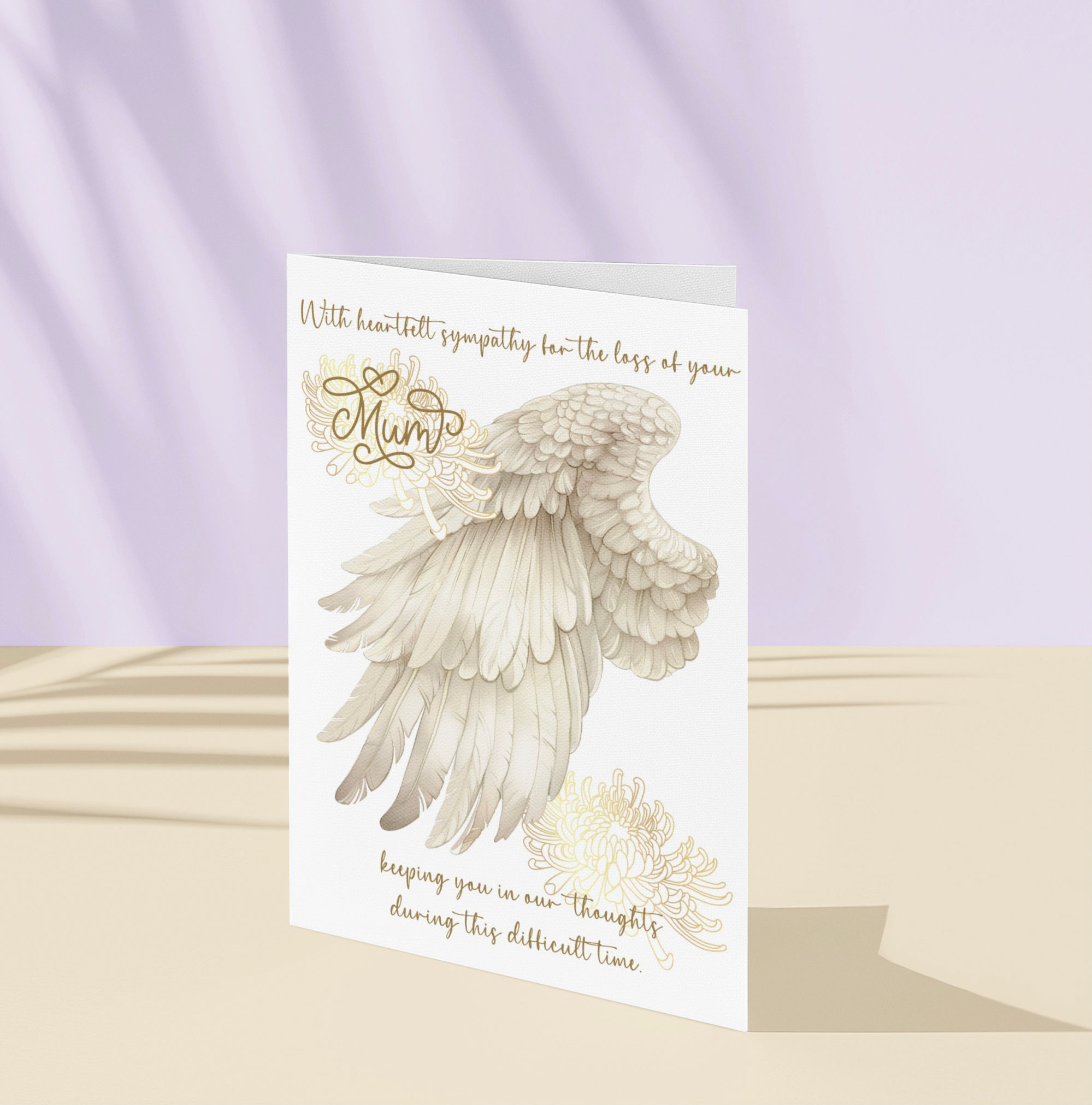 Beautiful Angel mum bereavment card 5 x 7
