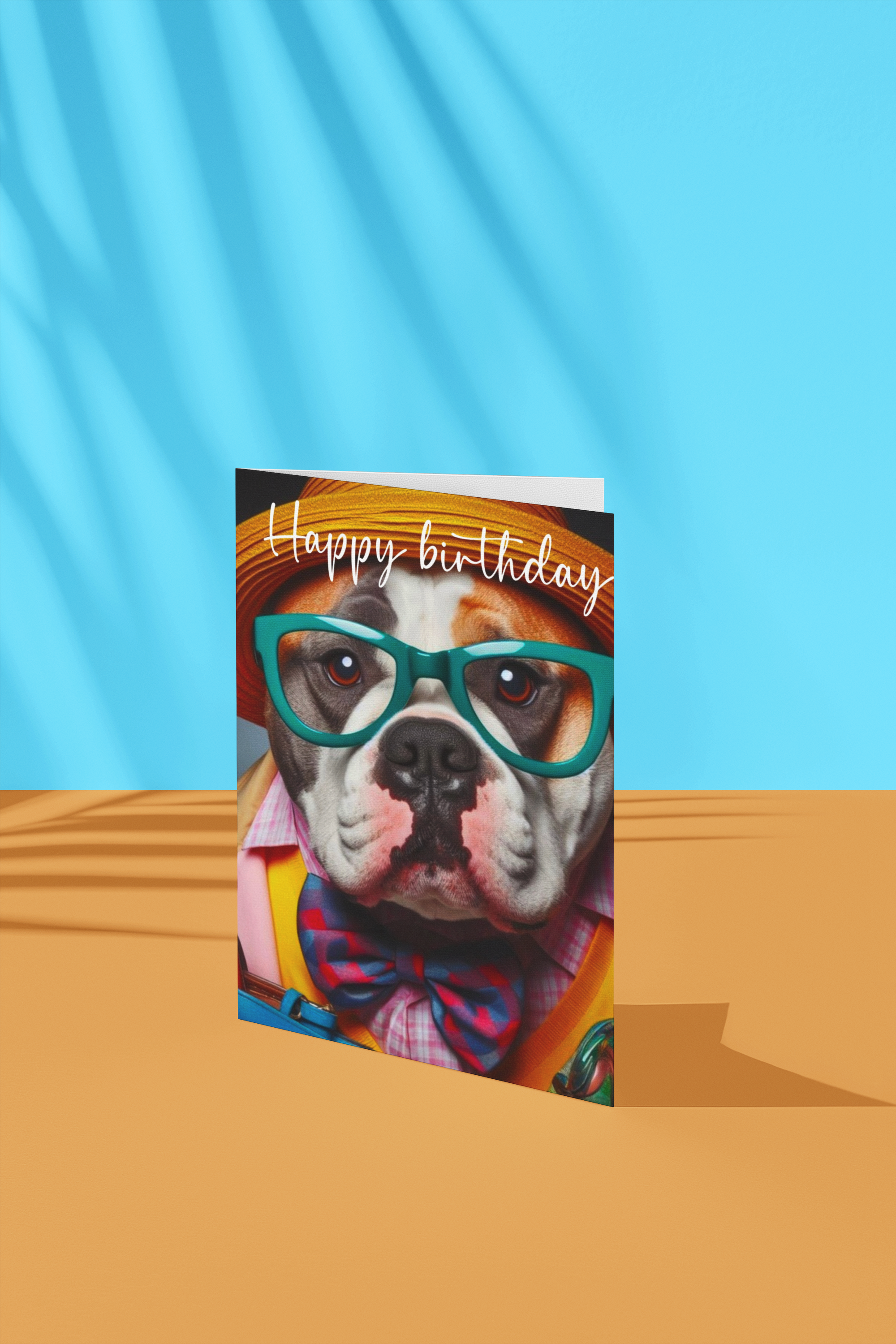glossy American Bully birthday card 5 x 7