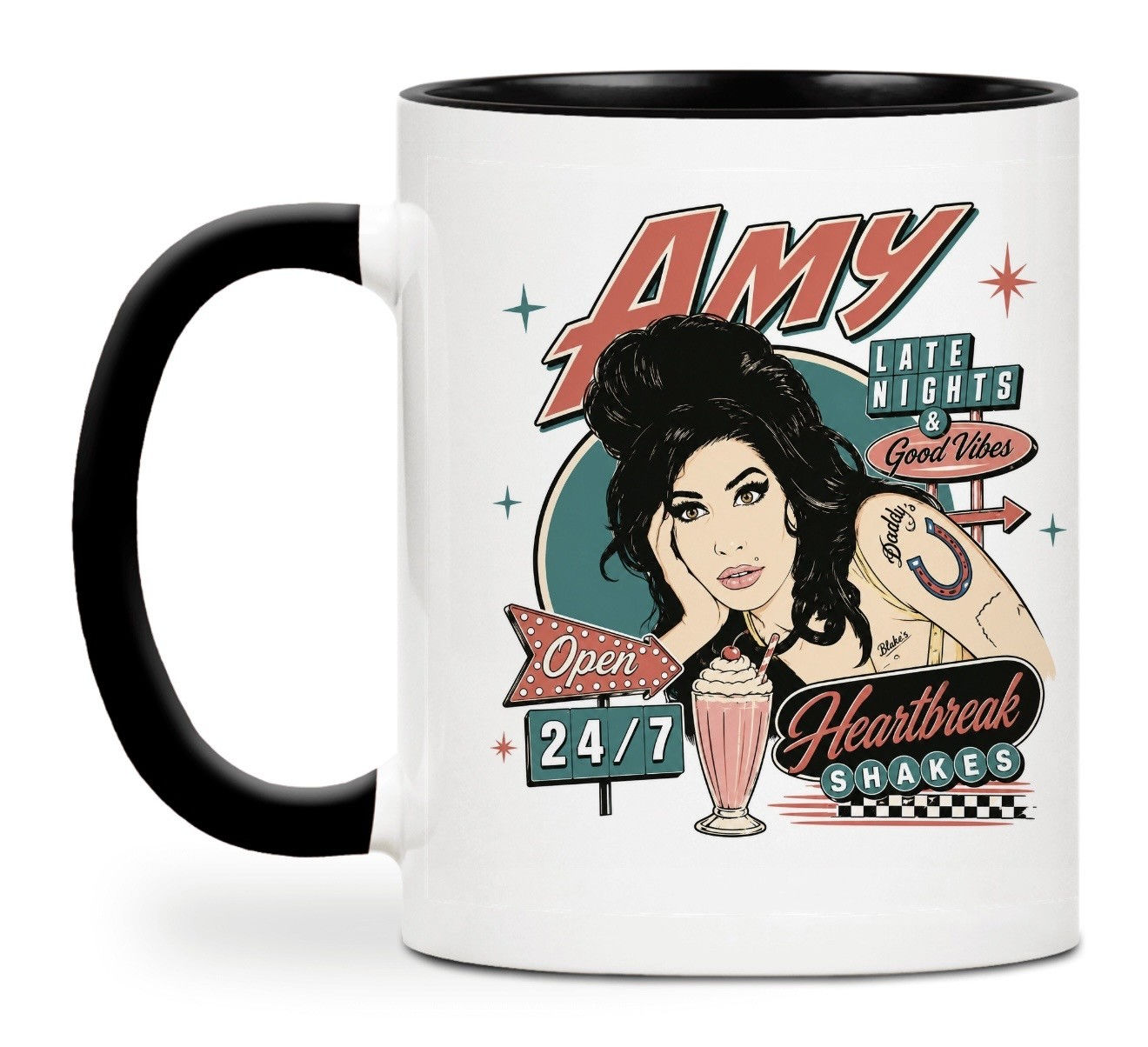 retro Amy diner ceramic mug