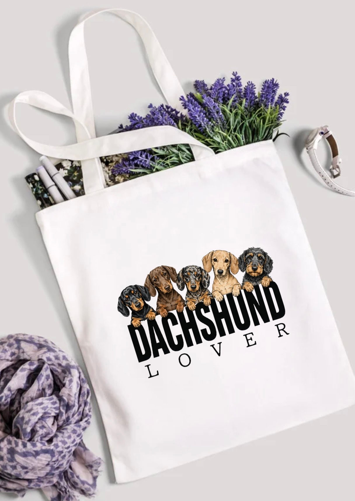 Dachshund lover tote bag