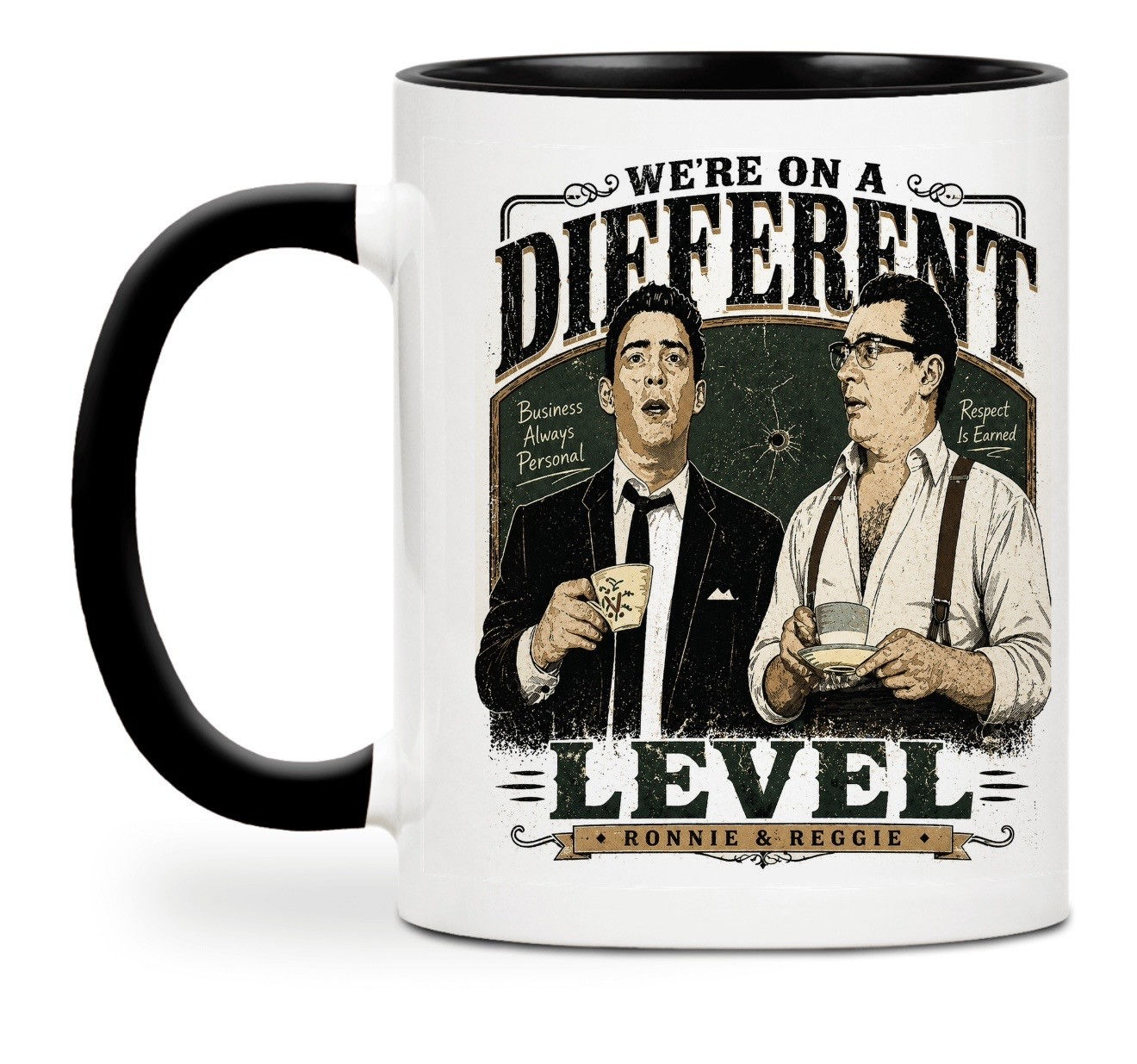 cool retro Ronnie & Reggie 11 oz mug