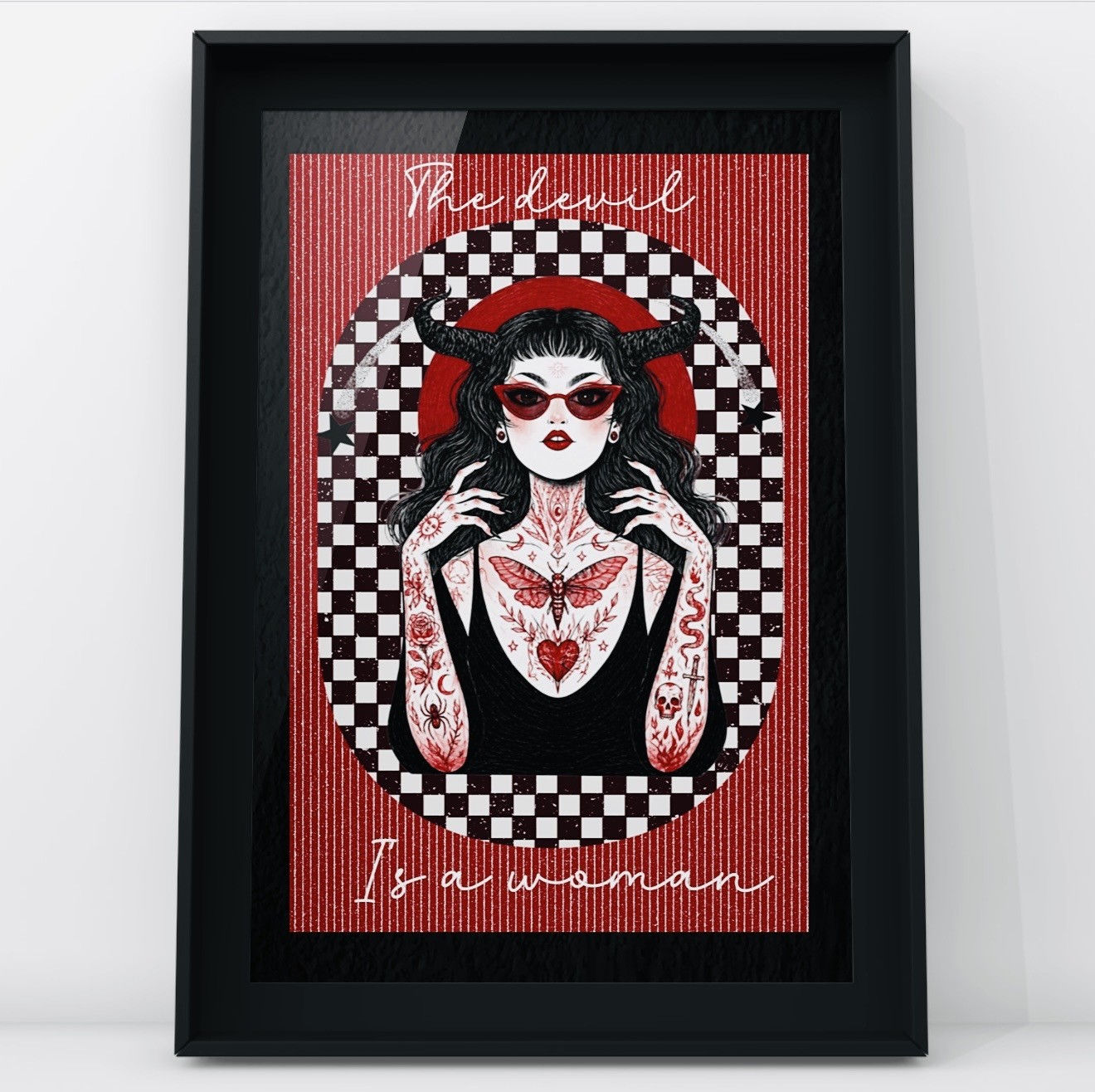 The devil is a woman original art print A4