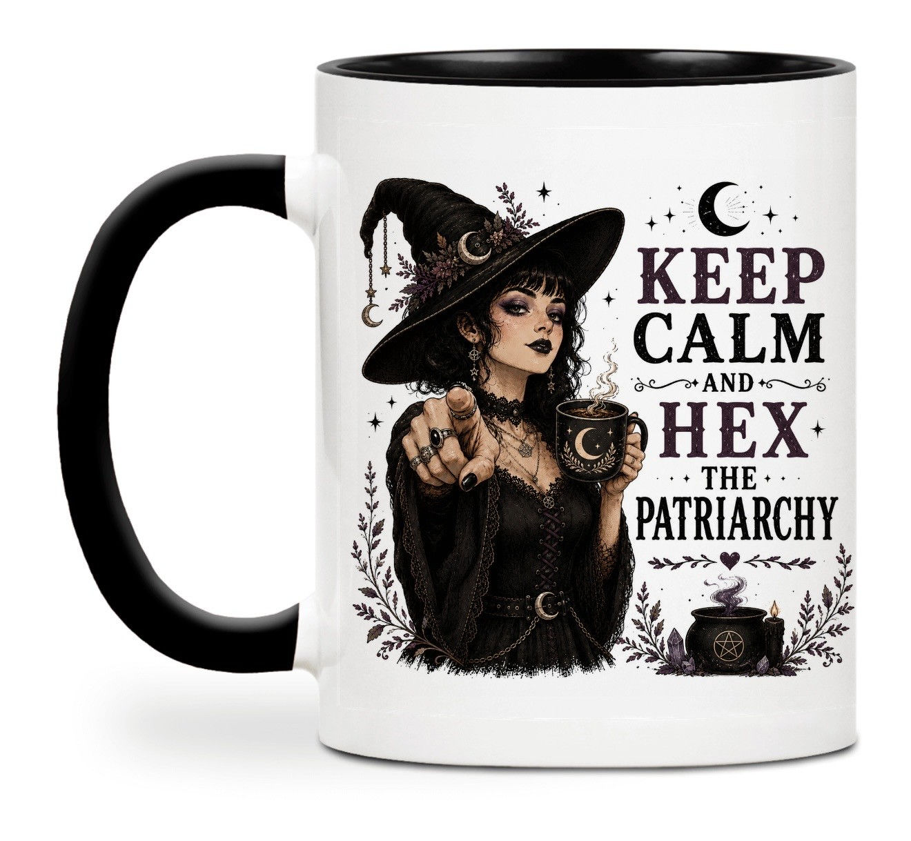 Witch keep calm hex patriarchy mug