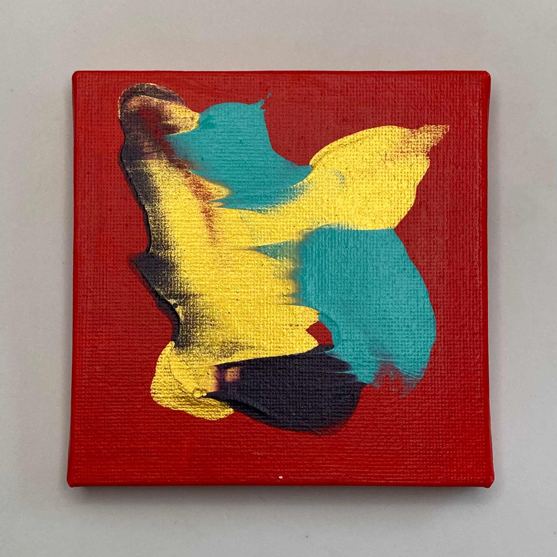 Cat Art - 4x4 Painting on Canvas #14