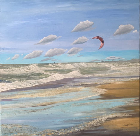 Camber Sands,
Oil on canvas,
40x 40 cm