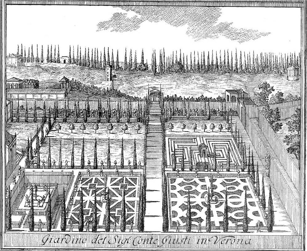 Engraving of Giardino Guisti from https://giardinogiusti.com