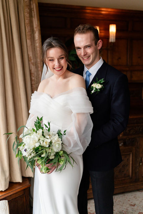 Alicia & Graham - Gidleigh Park - March wedding - Yeti Photography - Classic white & green Spring wedding flowers